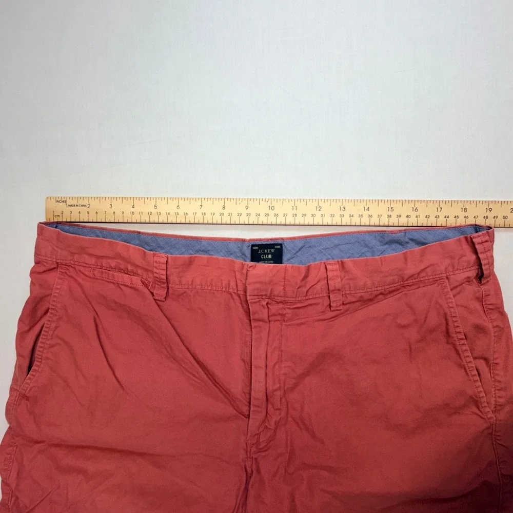 J Crew Club‎ Men's Orange Chino Shorts Size 38W 10.5L Flat Front Casual Summer